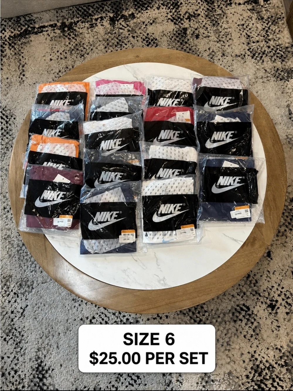 Nike Crew Socks Pack - Black, White, Navy, Orange, Burgundy